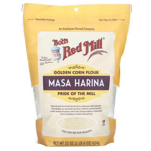 Bob's Red Mill, 골든 옥수수가루, 마사, 22 oz (624 g)