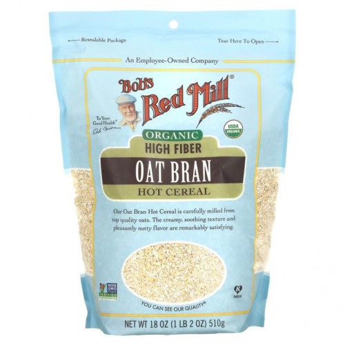 Bob's Red Mill, 유기농, 고식이섬유 핫 귀리 시리얼, 510g(18oz)