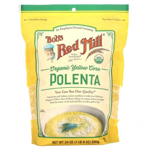 Bob's Red Mill, 유기농 옥수수 가루, 폴렌타, 680g(24oz)