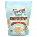 Bob's Red Mill, 유기농 스틸 컷 귀리, 통곡물, 680g(24oz)