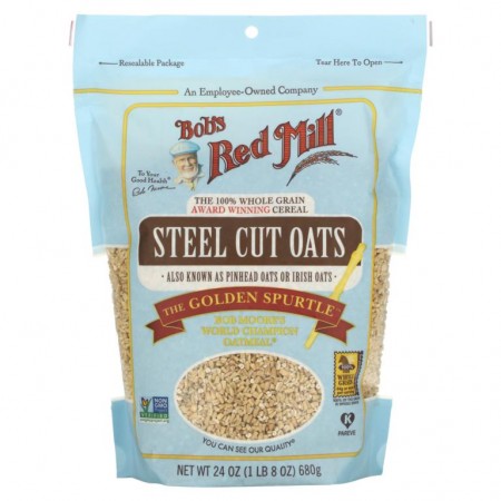 Bob's Red Mill, 스틸 컷 오트, 통곡물, 680g(24oz)