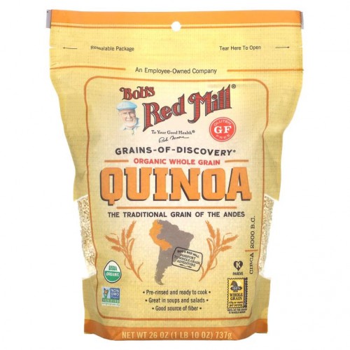 Bob's Red Mill, 유기농 통곡물 퀴노아, 글루텐 무함유, 737g(26oz)