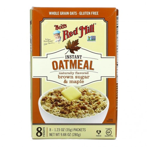 Bob's Red Mill, 인스턴트 오트밀 팩, 갈색 설탕 및 메이플, 8팩, 각 35g(1.23oz)
