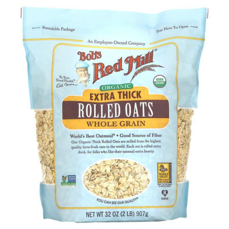 Bob's Red Mill, 유기농 엑스트라 띡 납작귀리, 통곡물, 907g(32oz)