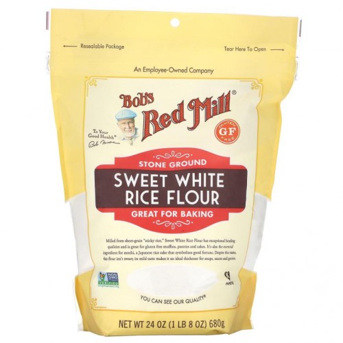 Bob's Red Mill, 스위트 백미 가루, 680g(24oz)