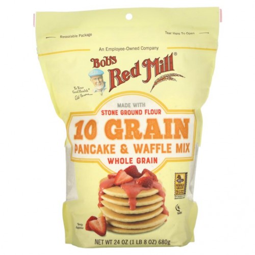 Bob's Red Mill, 10가지 곡물 팬케이크 & 와플 믹스, 통곡물, 680g(24oz)