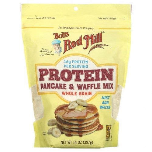 Bob's Red Mill, 단백질 팬케이크 & 와플 믹스, 통곡물, 397g(14oz)