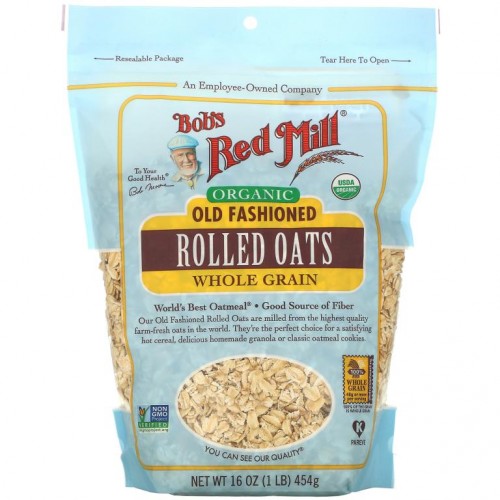 Bob's Red Mill, 유기농 올드 패션드 롤드 오츠, 통곡물, 454g(16oz)