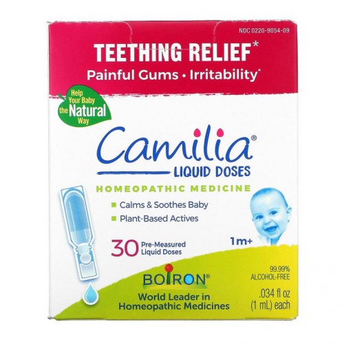 Boiron, Camilia, 이앓이 통증 완화, 1개월 이상 영유아, 계량 액상 용량 30회분, 각 1ml(0.034fl oz)