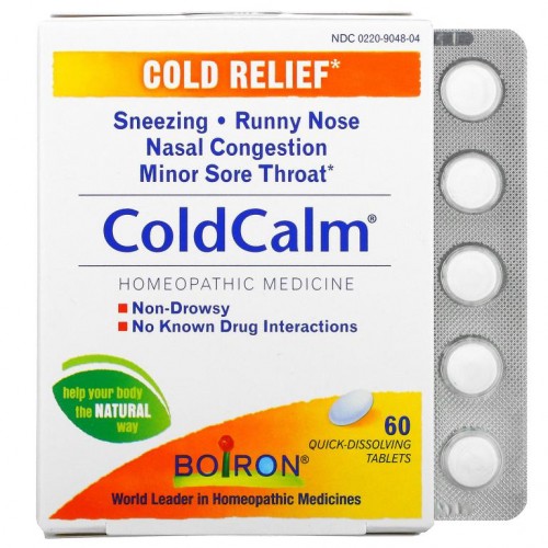 Boiron, ColdCalm, 감기 증상 완화제, 빠르게 녹는 정제 60정
