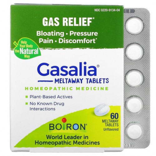 Boiron, Gasalia, 가스제거제, 무맛, 녹는 정제 60정
