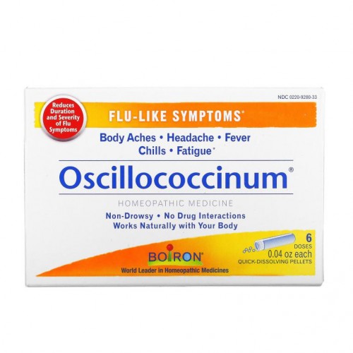 Boiron, Oscillococcinum, 독감 증상용, 6회 복용량, 각 0.04oz