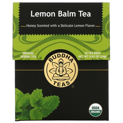 Buddha Teas, 유기농 허브차, 레몬밤, 티백 18개, 24g(0.83oz)