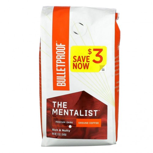 BulletProof, 커피, The Mentalist, 분쇄 커피, 미디엄 다크 로스트, 340g(12oz)