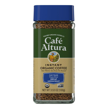 Cafe Altura, 인스턴트 유기농 커피, 미디엄 로스트, 동결 건조, 디카페인, 100g(3.53oz)