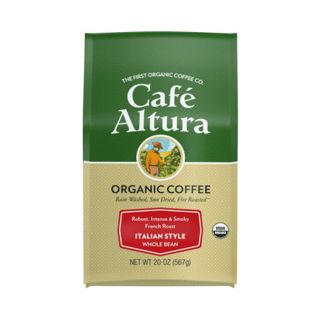 Cafe Altura, 유기농 커피, 이탈리안 스타일, 원두, 프렌치 로스트, 567g(20oz)