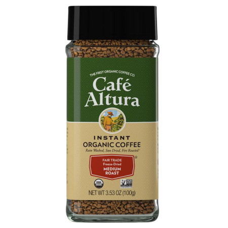 Cafe Altura, 인스턴트 유기농 커피, 미디엄 로스트, 동결 건조, 100g(3.53oz)