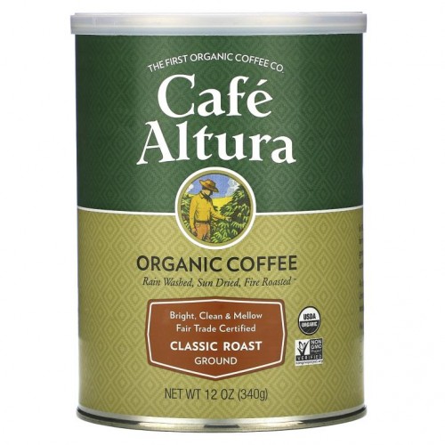 Cafe Altura, 유기농 커피, 클래식 로스트, 분쇄 커피, 340g(12oz)