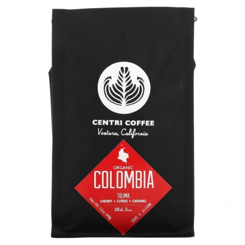 Cafe Altura, 유기농 센트리 커피, 콜롬비아, 체리 + 시트러스 + 카라멜, 홀빈, 340g(12oz)