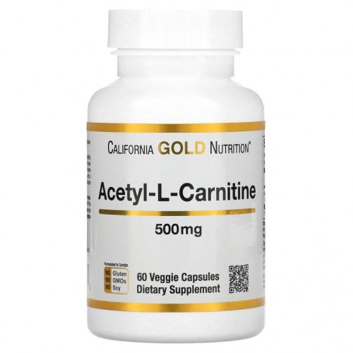 California Gold Nutrition, 아세틸-L-카르니틴, 500mg, 베지 캡슐 60정