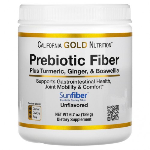 California Gold Nutrition, 강황, 생강, 보스웰리아 함유 프리바이오틱 섬유소, 189g(6.7oz)