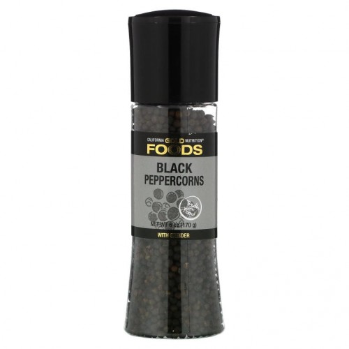 California Gold Nutrition, 푸드 - 블랙 통후추 그라인더, 170g(6oz)