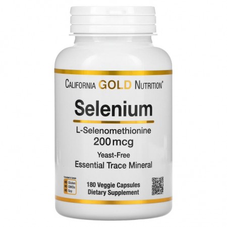 California Gold Nutrition, 셀레늄, 효모 무함유, 200mcg, 베지 캡슐 180정