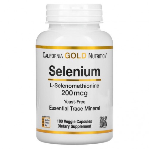 California Gold Nutrition, 셀레늄, 효모 무함유, 200mcg, 베지 캡슐 180정