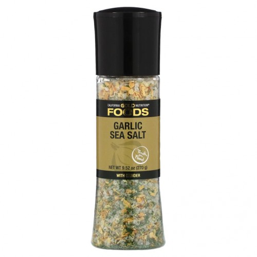 California Gold Nutrition, 푸드 - 마늘 바다 소금 그라인더, 270g(9.52oz)