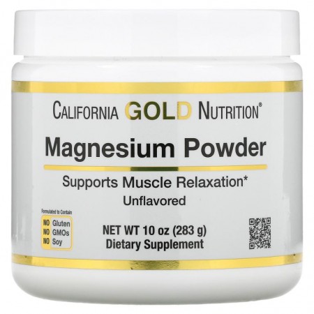 California Gold Nutrition, 마그네슘 분말 음료, 무맛, 283g(10oz)