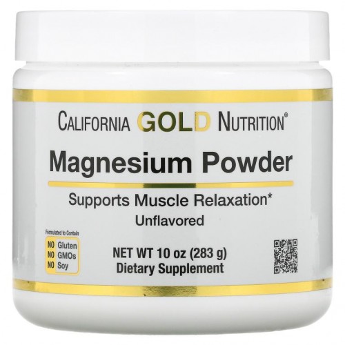 California Gold Nutrition, 마그네슘 분말 음료, 무맛, 283g(10oz)