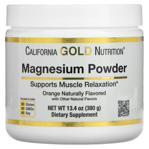 California Gold Nutrition, 마그네슘 분말 음료, 오렌지, 380g(13.4oz)