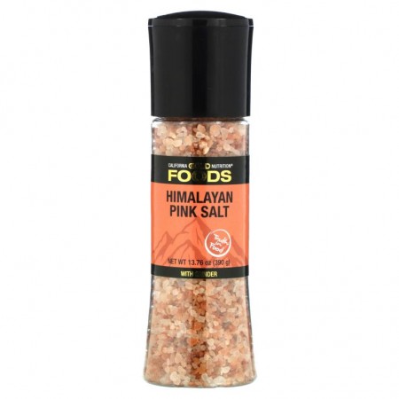 California Gold Nutrition, 푸드 - 히말라야 핑크 소금 그라인더, 390g(13.76oz)