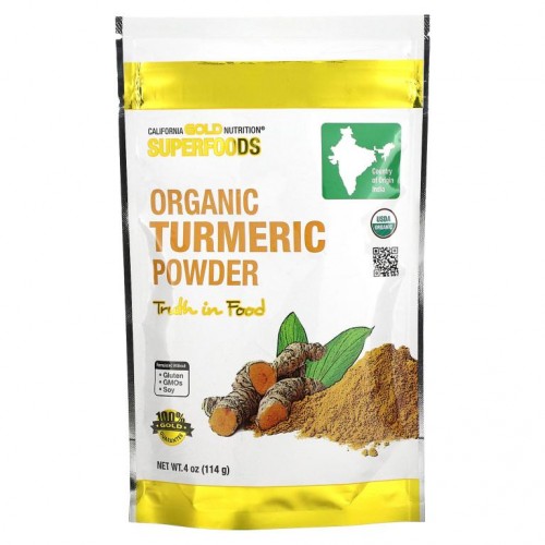 California Gold Nutrition, 수퍼푸드, 유기농 강황 분말, 4 oz 114 g)