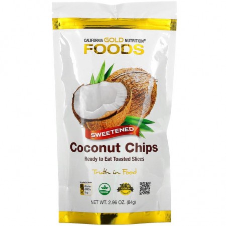 California Gold Nutrition, 코코넛 칩, 달콤한 맛, 84g(2.96oz)