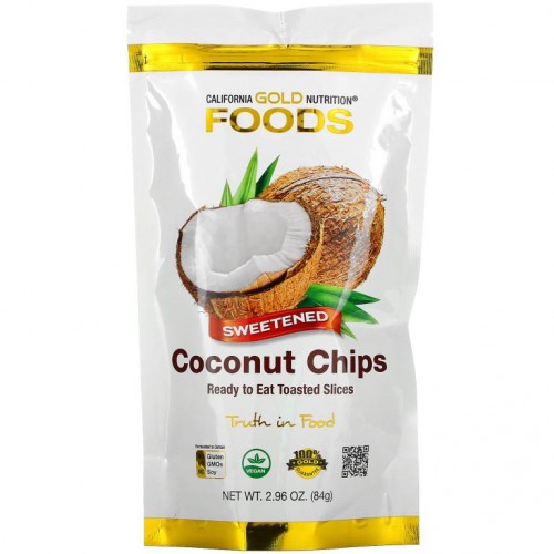 California Gold Nutrition, 코코넛 칩, 달콤한 맛, 84g(2.96oz)