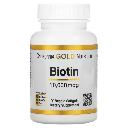 California Gold Nutrition, 비오틴, 10,000mcg, 베지 소프트젤 90정
