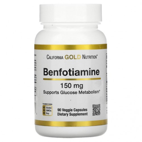California Gold Nutrition, 벤포티아민, 150mg, 베지 캡슐 90정