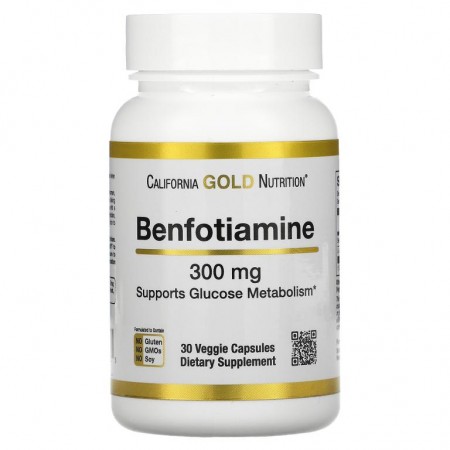 California Gold Nutrition, 벤포티아민, 300mg, 베지 캡슐 30정