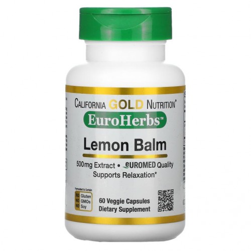 California Gold Nutrition, 레몬 밤 추출물, 500 mg, 베지 캡슐 60정