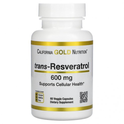 California Gold Nutrition, 트랜스-레스베라트롤 600, 600mg, 베지 캡슐 60정