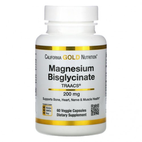 California Gold Nutrition, 마그네슘비스글리시네이트, 베지 캡슐 60정