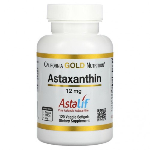 California Gold Nutrition, 아스타잔틴, AstaLif 순수 아이슬란드산, 12mg, 베지 소프트젤 120정