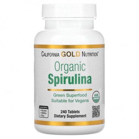 California Gold Nutrition, 유기농 스피룰리나, USDA 인증 유기농, 500mg, 240정
