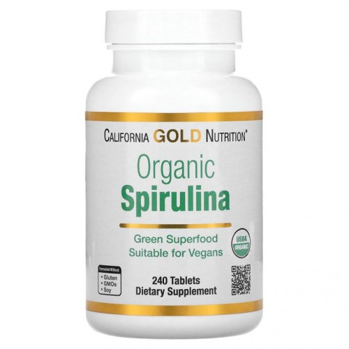 California Gold Nutrition, 유기농 스피룰리나, USDA 인증 유기농, 500mg, 240정