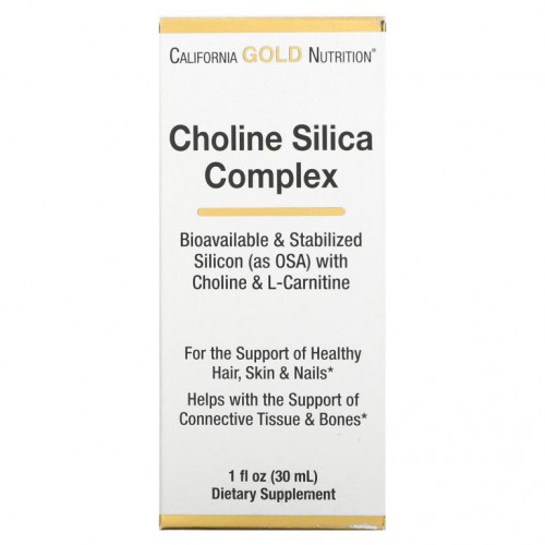 California Gold Nutrition, 콜린 실리카 컴플렉스, 생물학적으로 이용 가능한 안정화된 실리콘(OSA) 콜라겐 보조, 30ml(1fl oz)