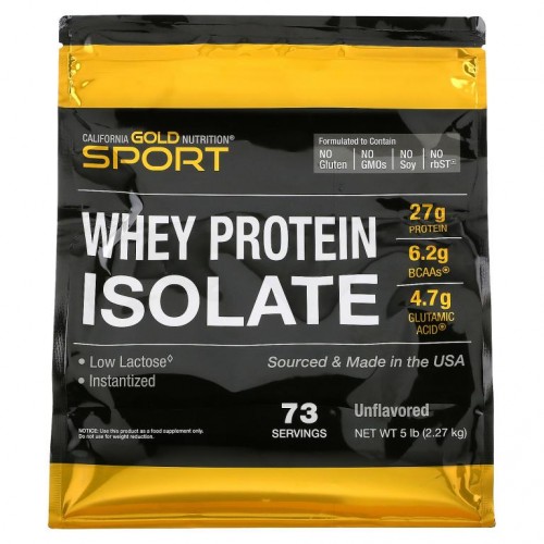 California Gold Nutrition, 100% 분리 유청 단백질, 무맛, 2.27kg(5lbs)