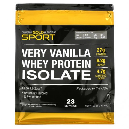 California Gold Nutrition, 100% 분리유청단백질, 베리 바닐라 맛, 907g(2lbs)