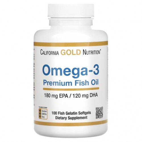 California Gold Nutrition, 오메가3 프리미엄 피쉬 오일, 180 EPA/120 DHA, 생선 젤라틴 소프트젤 100정
