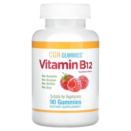 California Gold Nutrition, 비타민B12, 라즈베리, 구미젤리 90개